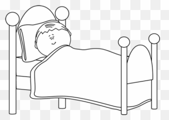 Kid Going To Bed Png Transparent Bedpng Images - Boy Sleeping Clipart Black And White,Sleeping Png