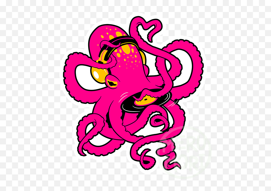 Dj Octopus Sticker U2014 Meru Mori - Illustration Png,Dj Png