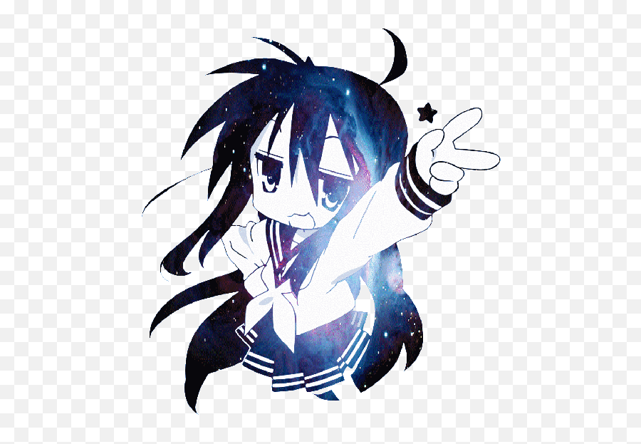 Animegirl Kawaii Galaxy Luckystar - Konata Izumi Transparent Png,Kawaii Gif Transparent