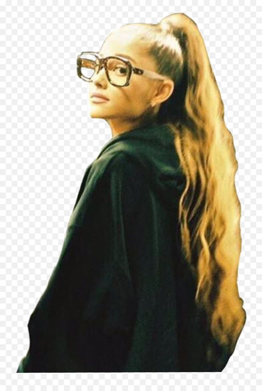 Ariana Grande Brown Ponytail Cute Nerd Glasses - Ariana Grande Transparent 2019 Png,Ariana Grande Transparent Background