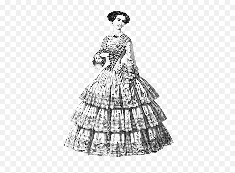 Clip Art Of Victorian Clothing - Victorian Dress Clipart Png,Dress Transparent Background