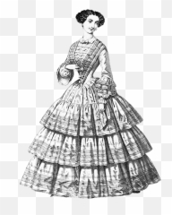 Clip Art Of Victorian Clothing - Victorian Dress Clipart Png,Dress Transparent Background