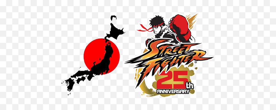 Street Fighter 25th Anniversary - Japan Flag On Country Png,Street Fighter Logo Png