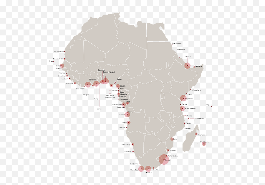 African Ports - Africa Sea Ports Map Png,Africa Map Png