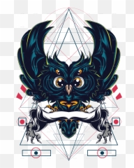 The Owl Sacred Geometry - Illustration png