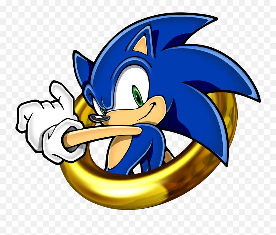 Sonic The Hedgehog With Rings - Sonic The Hedgehog In A Ring Png,Sonic Ring Transparent