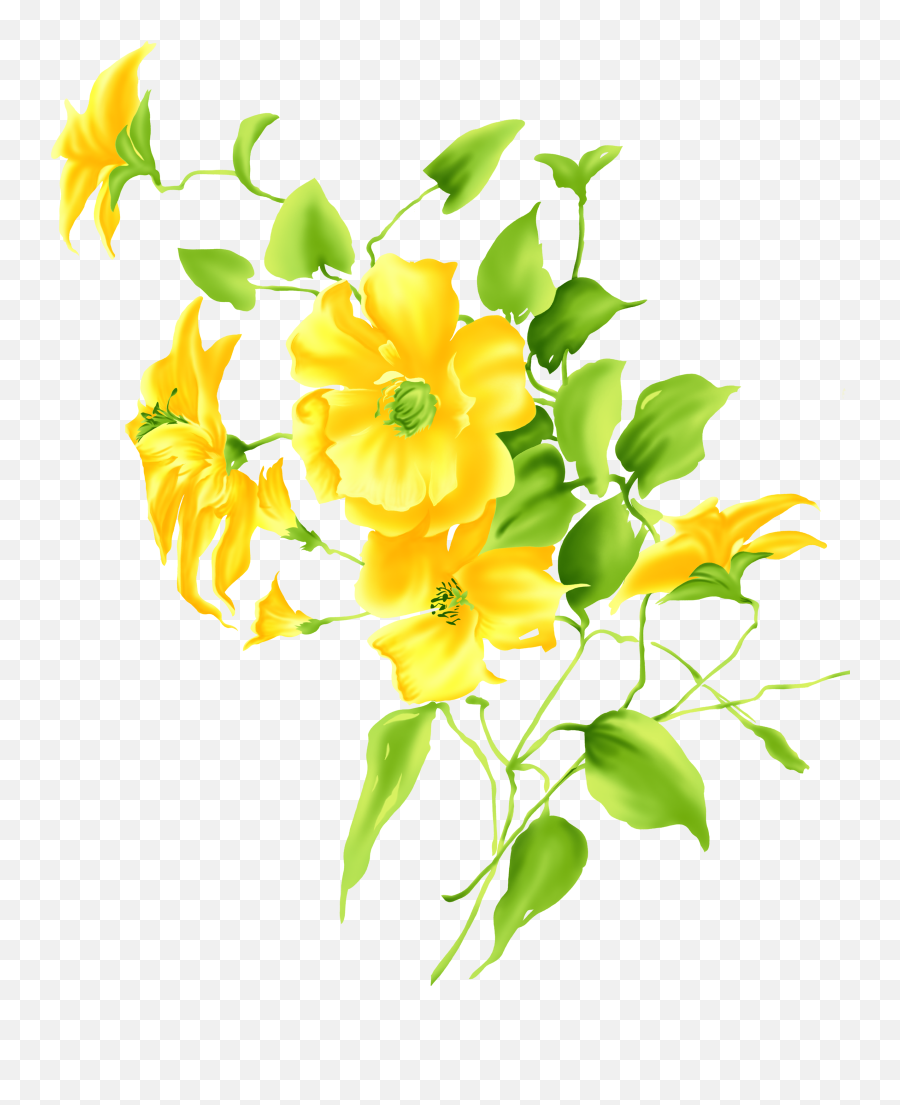 Yellow Flower Drawing Clip Art - Yellow Flower Drawing Png,Yellow Flower Transparent