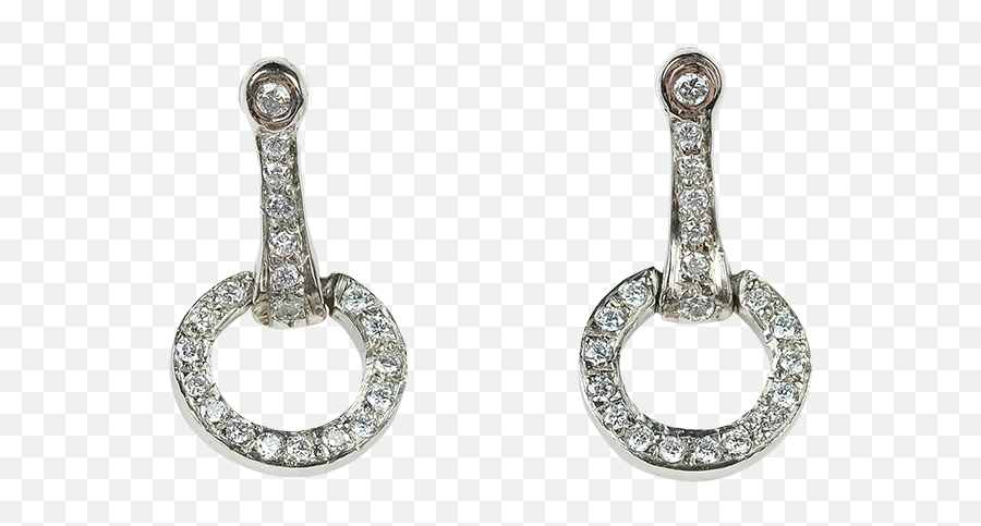 Half Snaffle Bit Diamond Earrings - Van Dell Jewelers Solid Png,Diamond Earrings Png