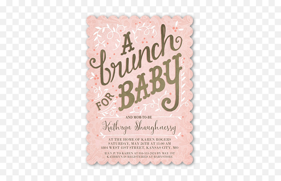 Diy Baby Shower Invitations For Girls Shutterfly - Girl Baby Baby Brunch Shower Invitations Png,Shutterfly Png
