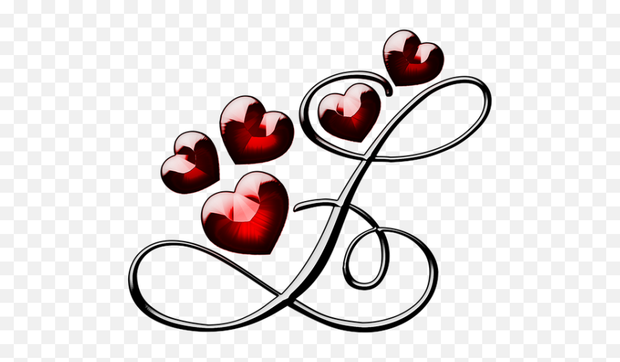 L Letter With Hearts Png Image - Purepng Free Transparent Happy Valentines Day My Friend,Transparent Hearts