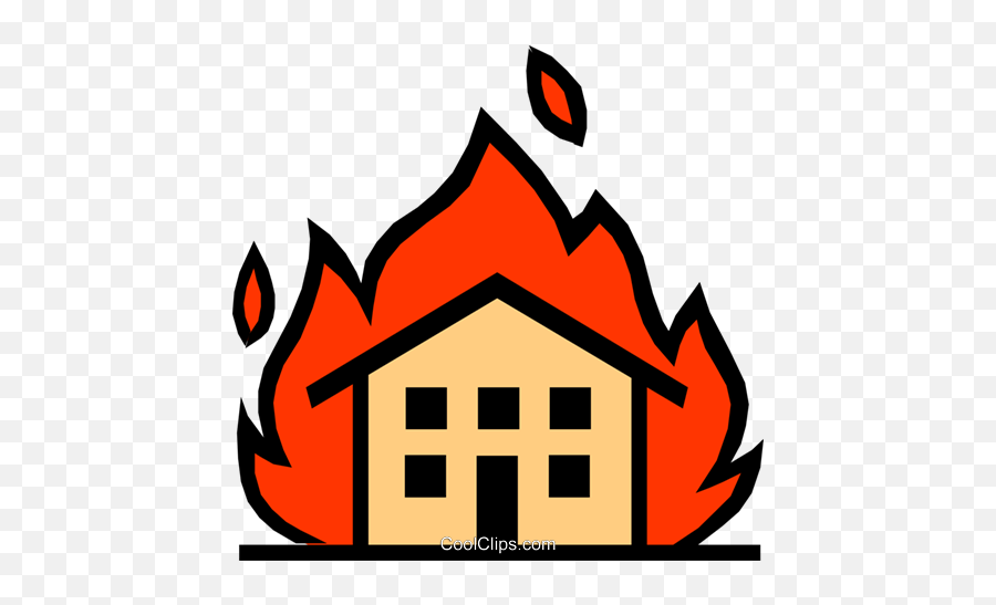 House - Draw A House On Fire Png,Fire Vector Png