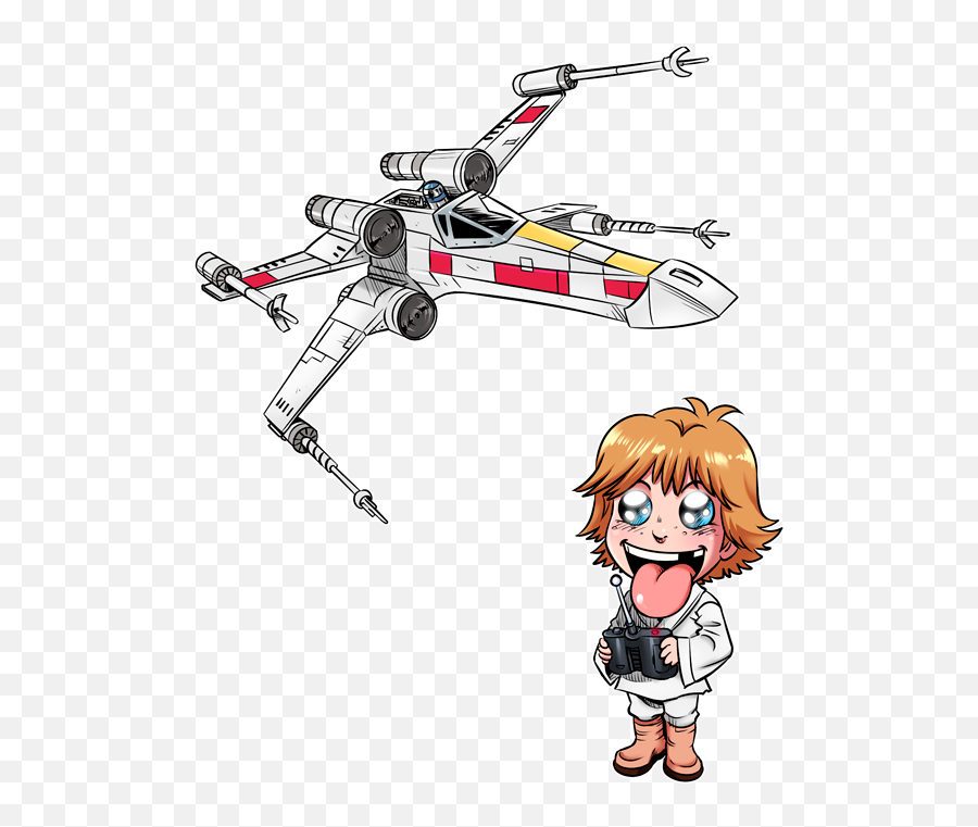 Parody Of Star Wars Luke Skywalker Sd Caricature And His X - Drone Caricature Png,Luke Skywalker Icon
