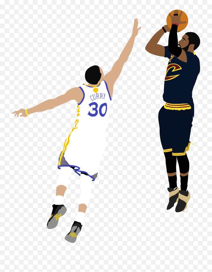 Kyrie Irving Shooting Over Steph Curry - Cartoon Basketball Player Shooting Png,Kyrie Png