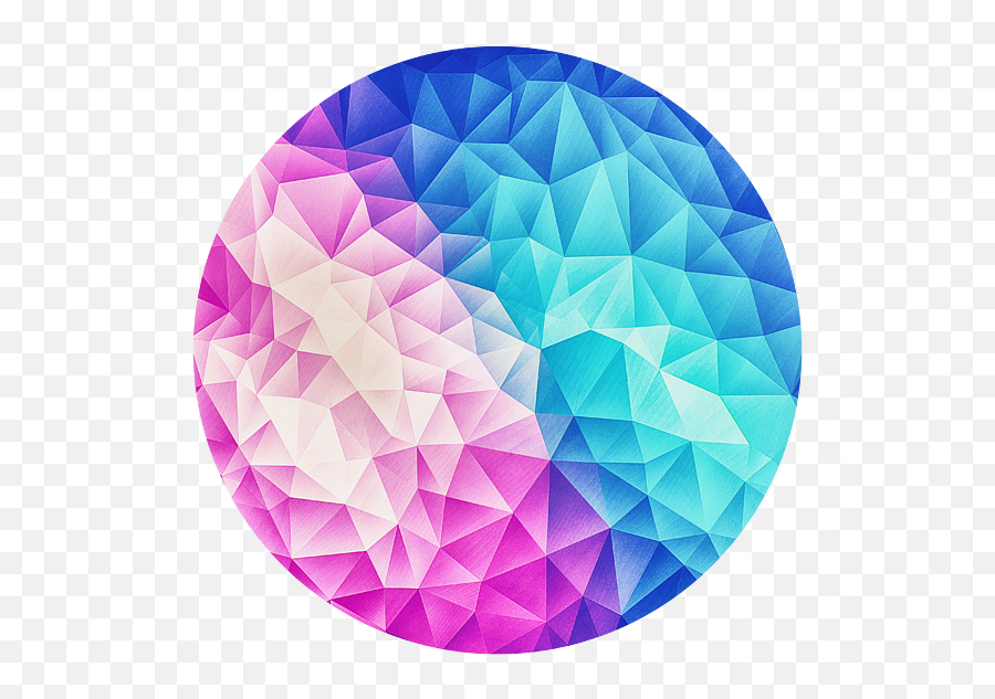 Pink Ice Blue Abstract Polygon Crystal - Myzeil Png,Triangle Design Png