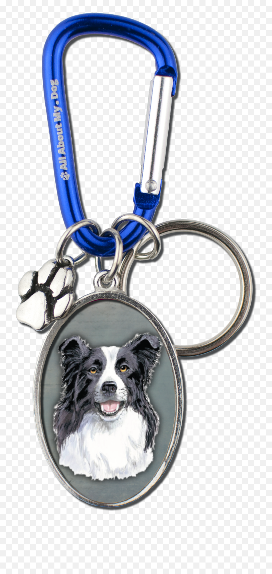 Border Collie Cameo Carabiner Keychain - Portable Network Graphics Png,Border Collie Png