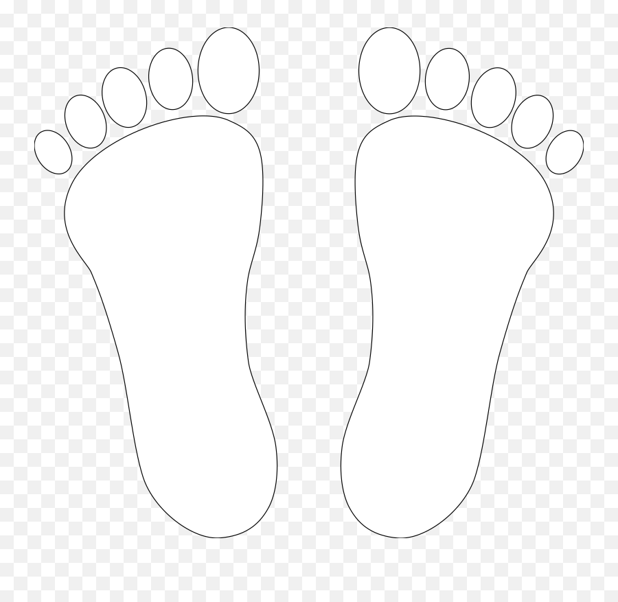 Foot Print Two Black White - White Feet Clipart Full Size Printable Footprint Clipart Black And White Png,White Paw Print Png