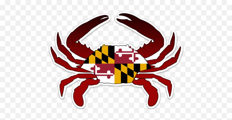 Blue Crab With Maryland Flag Stickers - Transparent Maryland Flag Png,Blue Crab Png