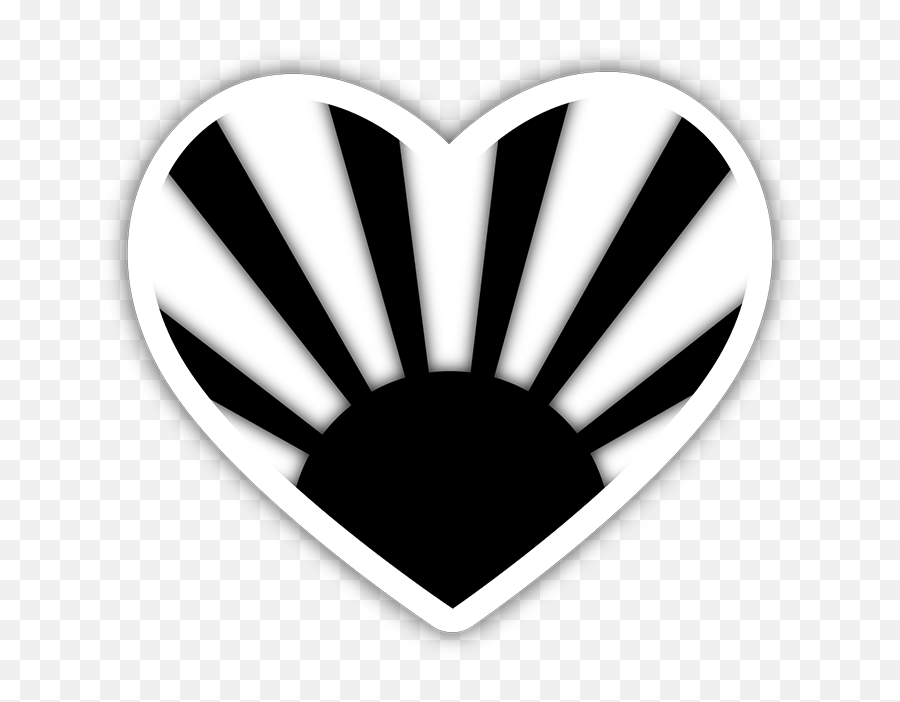 Rising Sun Black Heart Sticker - Portable Network Graphics Png,Peach Emoji Transparent