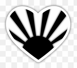 Rising Sun Black Heart Sticker - Portable Network Graphics png