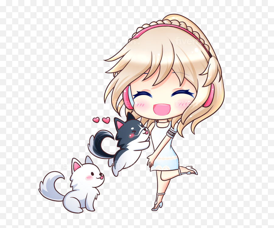 Draw Anything And Character Into Cute Anime Chibi Style By - Girly Png,Cute Anime Transparent