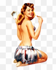 Download 068 Retro Pinup Girls Copy2 - Pin Up Girl Transparent Png,Pin Up Girl Png