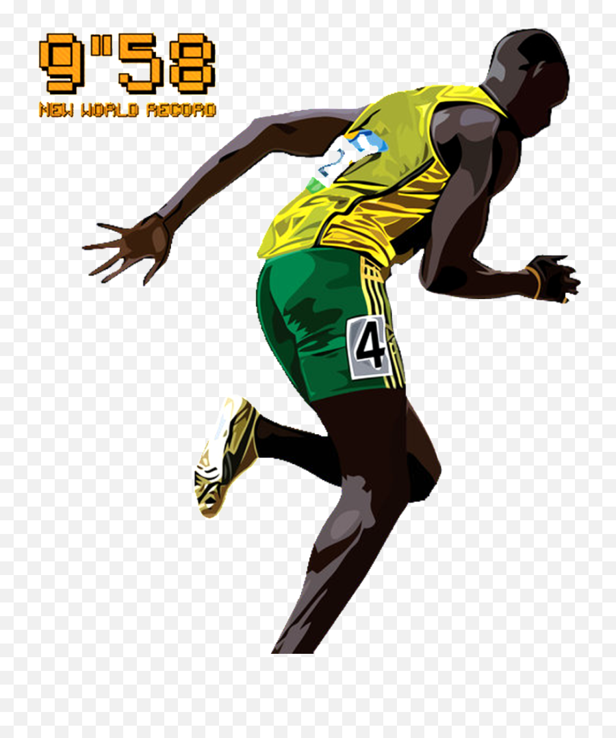 Usain Bolt Vector Art Transparent - Usain Bolt Vector Art Bw Png,Usain Bolt Png