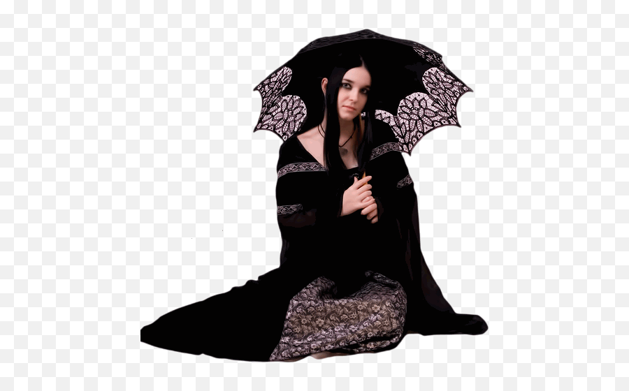 Gothic Girl With Umbrella Sitting Png Official Psds - Girl,Girl Sitting Png