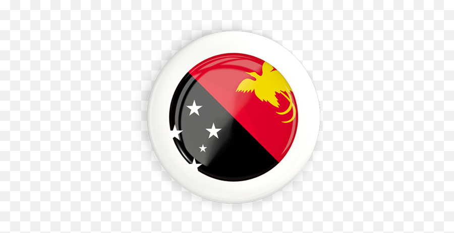White Framed Round Button Illustration Of Flag Papua New - Language Png,New Button Icon