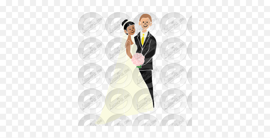 Wedding Couple Stencil For Classroom Therapy Use - Great Groom Png,Married Couple Png