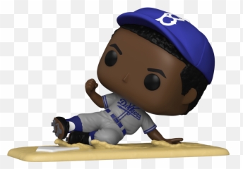 Funko Pop Icons Jackie Robinson Slide Vinyl Figure Walmart Exclusive Stacks Plastic Protector - Jackie Robinson Funko Pop Png,Mlb Icon
