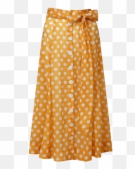Orange Polka Dot Beach Skirt - png
