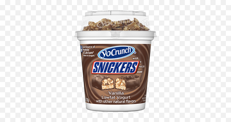 Vanilla Lowfat Yogurt With Snickers Pieces - Yocrunch Yogurt Png,Snickers Png