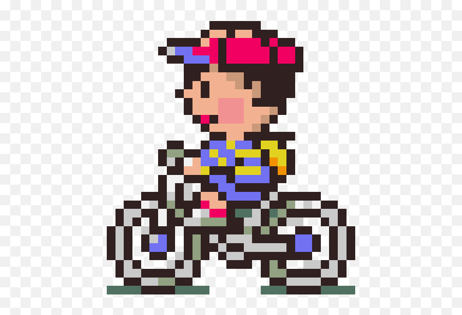 Download Hd Remake Request - Ness Sprite Gif Transparent Png Earthbound Ness Riding Bike,Ness Png