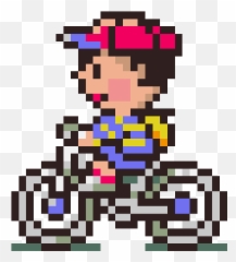 Download Hd Remake Request - Ness Sprite Gif Transparent Png Earthbound Ness Riding Bike,Ness Png