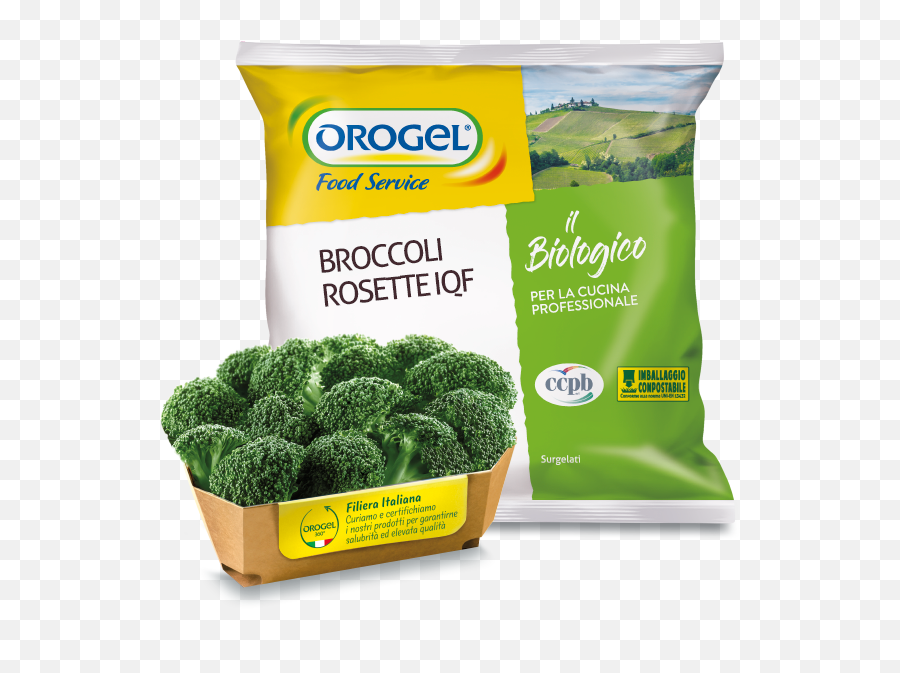 Organic Broccoli Florets - Orogel Food Service Frozen Food Taccole Orogel Png,Broccoli Png