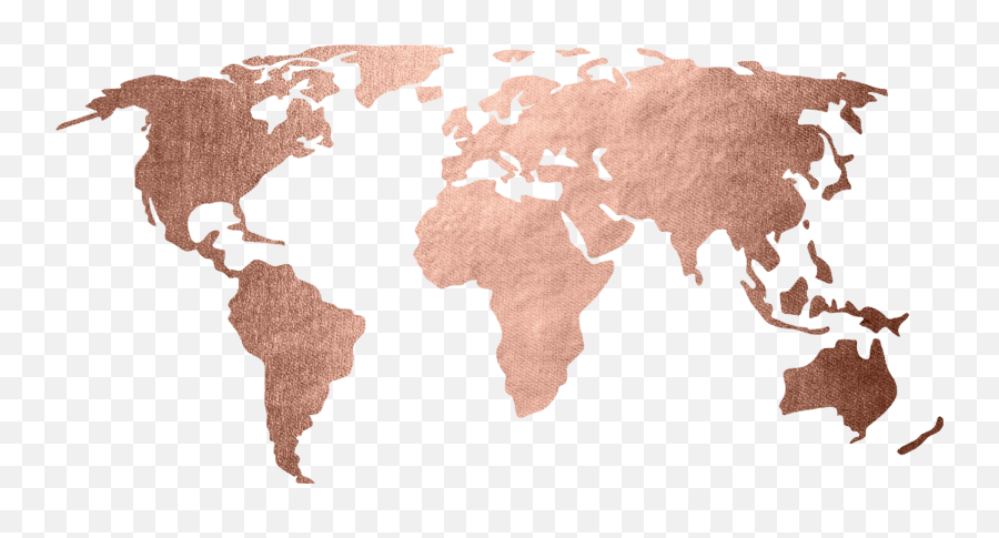 Rose Gold Map - Life By Mari Rose Gold Map Of The World Png,Rose Gold Png