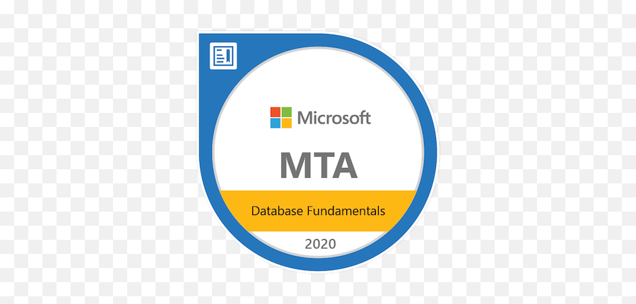 Mta Database Fundamentals - Certified 2020 Acclaim Microsoft Mta Badge Png,Mta Logo