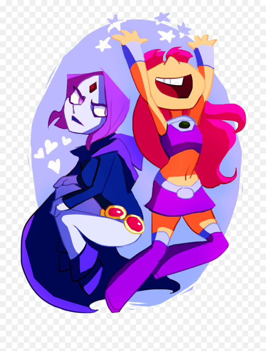 Download Starfire And Raven By Mewtant - Teen Titans Starfire Fanart Png,Starfire Transparent