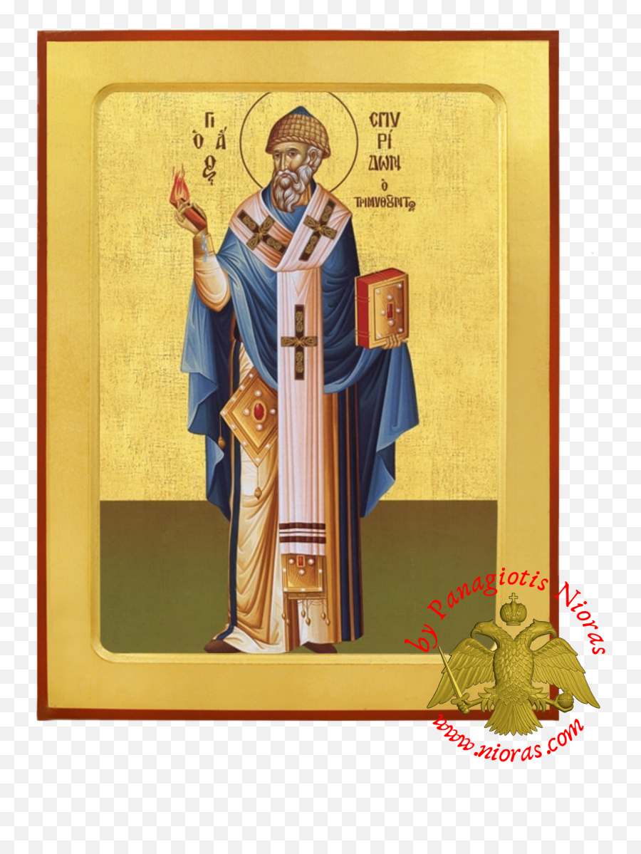 Saint Spyridon Orthodox Byzantine Icon - Byzantine Archangel Full Figure Png,Holy Priest Icon