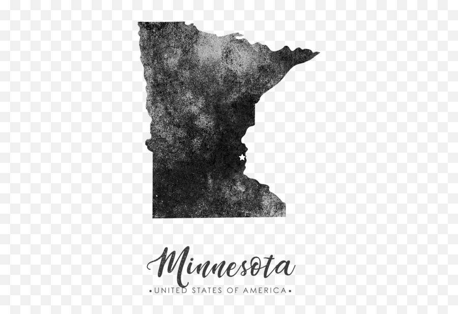 Minnesota State Map Art - Grunge Silhouette Shower Curtain State Minnesota Black And White Png,Grunge Icon Set