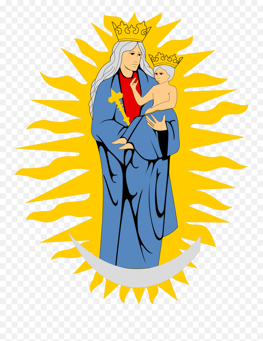 File - Coa Mary Svg Extra Virgin Mary Oval Ornament Herb Glogowa Png,Virgin Mary Png