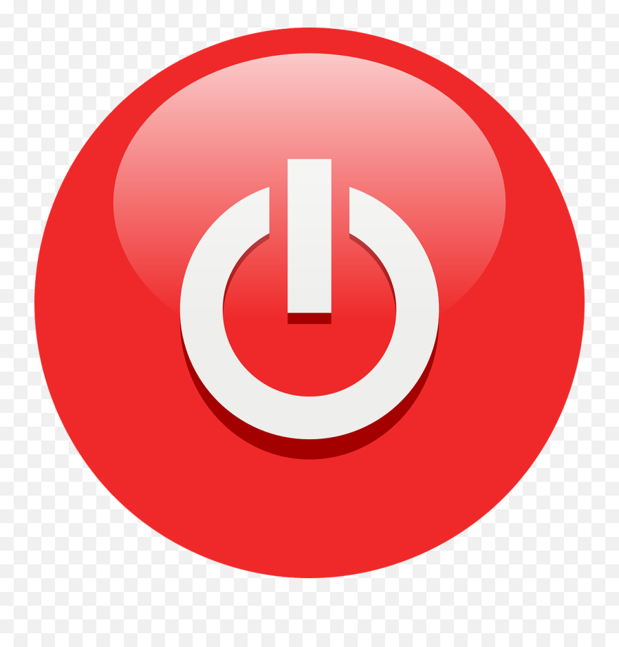 Red White Power Button Symbol Icon - Red Power Button Icon Png,Power Symbol Png