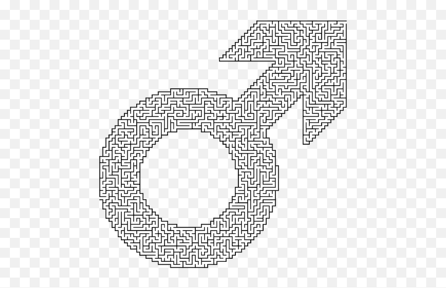 Male Symbol Maze Public Domain Vectors - Medium Maze Png,Male Sex Icon