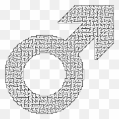 Male Symbol Maze Public Domain Vectors - Medium Maze Png