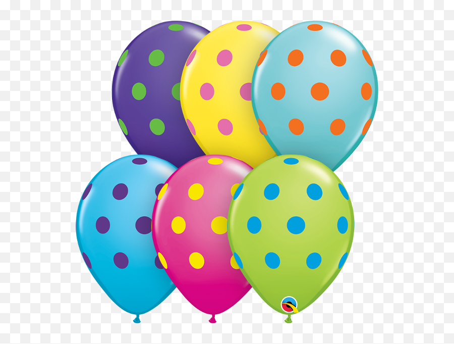 11 Big Polka Dots Colourful Asst - Polka Dot Balloons Png,Polka Dots Png