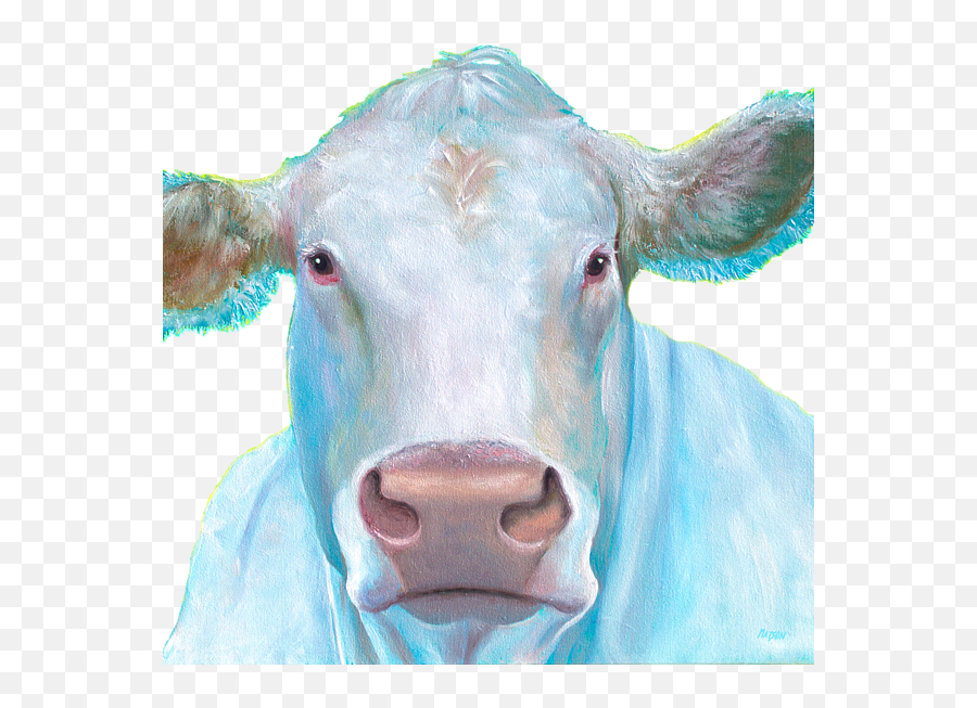 Charolais Cow Painting - Shirt Cow Painting Charolais Cattle Png,Cow Transparent Background