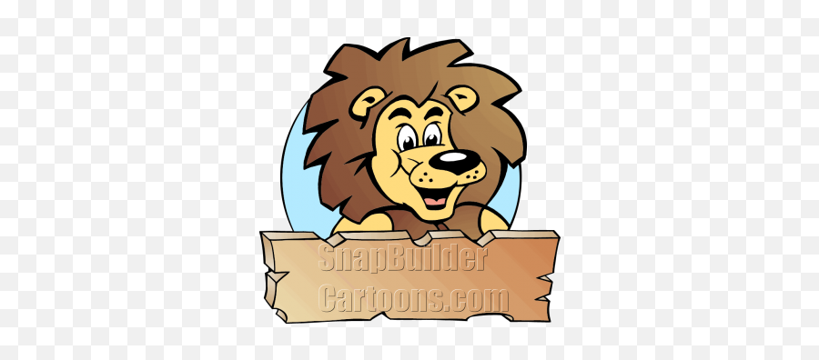 Lion King Head With Wood Plank Board - Illustration Png,Lion Mascot Logo