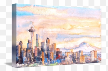 Picture Royalty Free Download Skyline - Seattle Painting png