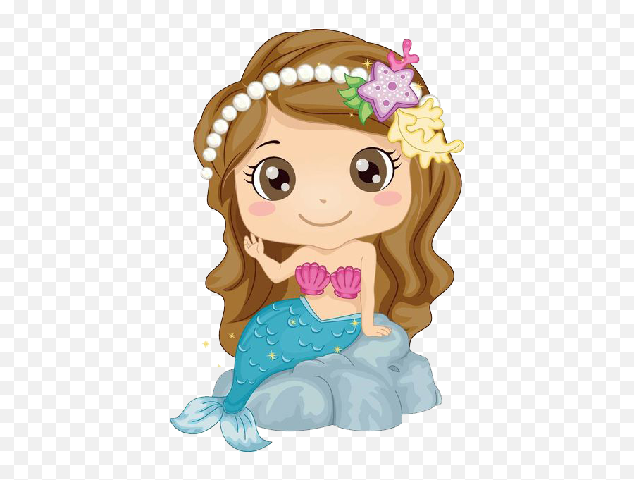 Transparent Baby Mermaid Clipart - Cartoon Mermaid Clipart Png,Mermaid Clipart Png