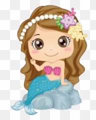 Transparent Baby Mermaid Clipart - Cartoon Mermaid Clipart Png,Mermaid Clipart Png